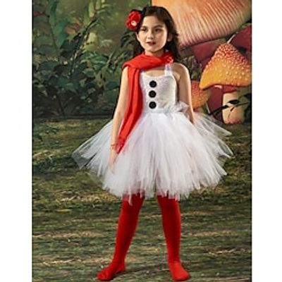 Kids Girls' Dress Solid Color Sleeveless Casual Lace Adorable Daily Polyester Midi Velvet Dress Casual Dress Summer Spring Fall 2-8 Years White Lightinthebox