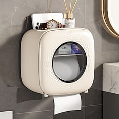 1pc Multi-Functional Wall Mounted Toilet Paper Box with Free Waterproof Paper Towel Storage - Convenient Kitchen Drawer Organizer Lightinthebox