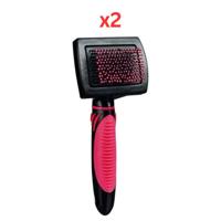 Trixie Soft Brush With Soft Plastic Bristles For Cats & Small Pets 7X16cm (Pack of 2)