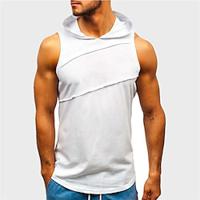 Men's Tank Top Vest Top Undershirt Sleeveless Shirt Plain Hooded Street Vacation Sleeveless Patchwork Clothing Apparel Fashion Designer Basic Lightinthebox