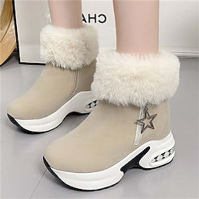Women's Sneakers Boots Snow Boots Plus Size High Top Sneakers Outdoor Daily Fleece Lined Booties Ankle Boots Platform Wedge Heel Round Toe Fashion Casual Minimalism Faux Fur Faux Suede Lace-up Solid Lightinthebox Women's Sneakers Boots Snow Boots Plus Size High Top Sneakers Outdoor Daily Fleece Lined Booties Ankle Boots Platform Wedge Heel Round Toe Fashion Casual Minimalism Faux Fur Faux Suede Lace-up Solid Lightinthebox