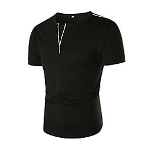 Men's T shirt Solid Color Short Sleeve Daily Tops Simple White Black Light gray miniinthebox