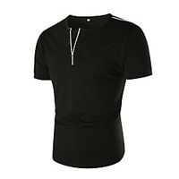 Men's T shirt Solid Color Short Sleeve Daily Tops Simple White Black Light gray miniinthebox - thumbnail
