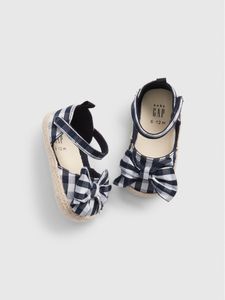 Baby Gingham Bow Espadrille Sandals