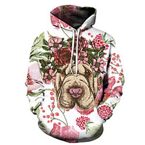 Men's Unisex Pullover Hoodie Sweatshirt Dog Graphic Prints Print Casual Daily Holiday 3D Print Basic Designer Hoodies Sweatshirts  Blue Red Blushing Pink Lightinthebox