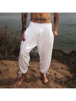 Simple Comfortable Casual Men's Linen Pants Beach Yoga Pants