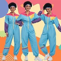 80s Workout Outfits Jumpsuits Retro  Vintage 1980s Disco Masquerade Cosplay Women's Cosplay Costume Halloween miniinthebox - thumbnail