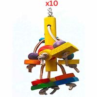 Pets Club Natural Wooden Bird Toy, Size H26xW12 Cm (Pack of 10)