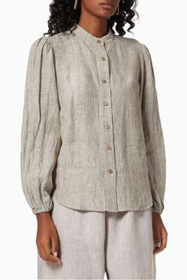 Mariner Stripe Blouse in Linen Mariner Stripe Blouse in Linen
