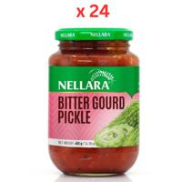 Nellara Bitter Gourd Pickle (Kaipakka) 400g Glass Jar (Pack of 24)