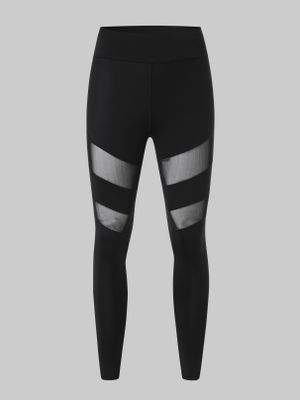 YOINS BASICS Black Fishnet Patchwork Sports Legging YOINS BASICS Black Fishnet Patchwork Sports Legging