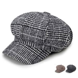 Stripe Octagonal Cap Beret Cap