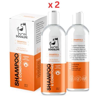 DogsLife Dog Shampoo & Conditioner 237ml (Pack of 2) DogsLife Dog Shampoo & Conditioner 237ml (Pack of 2)