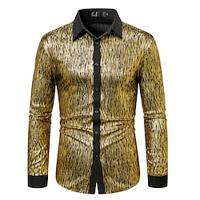 Disco 1980s Shiny Metallic Blouse / Shirt Masquerade Disco Men's Halloween Performance Event / Party Stage Shirt Lightinthebox