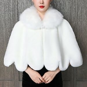 Sleeveless Luxurious  Elegant Faux Fur Daily  Wedding Party Women's Wrap With Solid Lightinthebox
