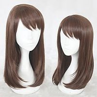 Cosplay Costume Wig Cosplay Wig Heroine Game Love and producer Straight Cosplay Halloween With Bangs Wig Medium Length Brown Synthetic Hair 18 inch Women's Anime Cosplay Soft Brown miniinthebox - thumbnail