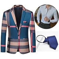 Retro Vintage Roaring 20s 1920s Outfits Suits  Blazers The Great Gatsby Gentleman Men's Cosplay Costume Masquerade Party Party  Evening Coat miniinthebox - thumbnail