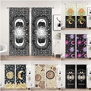 2 Panel Blackout Curtains Drapes Sun Pattern 3d Printed Curtain Cloth Moon Pattern Bedroom Living Room Curtain Lightinthebox