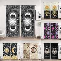 2 Panel Blackout Curtains Drapes Sun Pattern 3d Printed Curtain Cloth Moon Pattern Bedroom Living Room Curtain Lightinthebox - thumbnail
