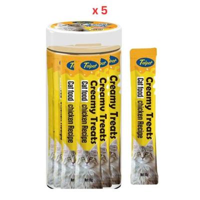 Taipet Cat Creamy Treats Chicken Flavor-25pcs Pack Of 5