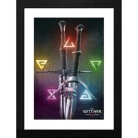 GB Eye The Witcher Framed Collector's Print "Signs & Swords" (30 x 40 cm)