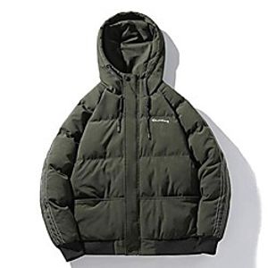 Men's Sports Puffer Jacket Hiking Down Jacket Padded Hiking jacket Winter Outdoor Thermal Warm Windproof Fleece Lining Quick Dry Outerwear Windbreaker Trench Coat Skiing Ski  Snowboard Fishing Grey Lightinthebox