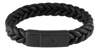 Zippo 2006226 Braided Leather Bracelet, 20 cm Size, Black - 130005011