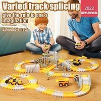 DIY Electric Track Toy Car Engineering Car Children'S Educational Toys Track Car Small Train Lightinthebox - thumbnail