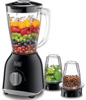 Black+Decker 400W 1.0L Blender With 2 X Blender Jars & Grinder Mill, Black, BX365PR-B5