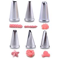 Honana CF-PT01 6Pcs Flower Shape Icing Piping Nozzles With Adaptor 3 Cream Bag Cake Decorating Tools