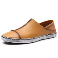 Men Retro Genuine Leather Wearable Slip On Driving Casual Sh