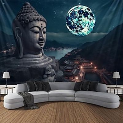 Zen Meditation Buddha Hanging Tapestry Wall Art Large Tapestry Mural Decor Photograph Backdrop Blanket Curtain Home Bedroom Living Room Decoration miniinthebox