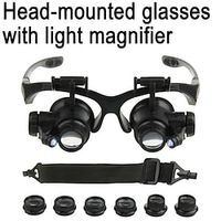 LED Lamp Jeweler Magnifier 15X 20X 25X Lens Magnifying Eye Glasses Loupe Jewelry Appraisal Watch Repair miniinthebox - thumbnail