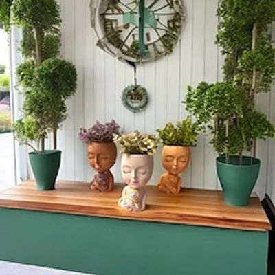 Face Flower Pot Head Planter Pot,Cute Lady Face Hugging A Cat Plant Large Pots for Indoor and Outdoor Plants ,Resin Cactus Planter with Drainage Hole Lightinthebox Face Flower Pot Head Planter Pot,Cute Lady Face Hugging A Cat Plant Large Pots for Indoor and Outdoor Plants ,Resin Cactus Planter with Drainage Hole Lightinthebox