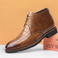 Men's Boots Retro Dress Shoes Walking Casual Daily Leather Comfortable Booties / Ankle Boots Lace-up Black Yellow Brown Spring Fall miniinthebox - thumbnail