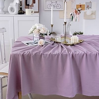Instagram French  TableCloth Pure Purple  Square Premium Tablecloth for Wedding Banquet Restaurant - Cotton and Hemp Art Fabric Table Cloth Lightinthebox