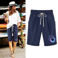 Women's Lounge Pants Flower Casual Comfort Home Daily Polyester Half Sleeve Summer Spring 1# 2# Lightinthebox - thumbnail