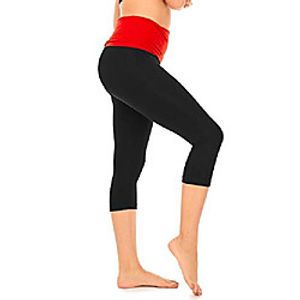fold over yoga pants for women cotton leggings foldover high waist leggings capri plus size (c7 f) (pink w, 3x-large) Lightinthebox