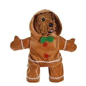 Dog Christmas Outfit christmas baking Pet Dog Cat Stand Up Christmas Transform Cute Gingerbread Man Stand Up Lightinthebox