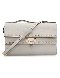 Rockstud Grainy Crossbody Bag - Opal Grey