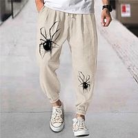 Men's Joggers Trousers Beach Pants Drawstring Elastic Waist 3D Print Spider Graphic Prints Comfort Breathable Sports Outdoor Casual Daily Streetwear Designer Green Brown Micro-elastic  Elasticity Lightinthebox - thumbnail
