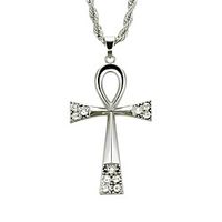 Women's Men's Pendant Necklace Charm Necklace Retro Cross Precious Fashion Classic Zircon Gold Plated Alloy Silver 76 cm Necklace Jewelry 1pc For Christmas Halloween Party Evening Street Gift Lightinthebox - thumbnail