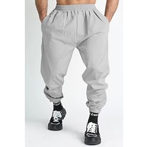 Men's Track Pants Sporty Bottoms Sportswear Activewear Light Grey Black Lightinthebox