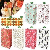 24pcs Gift Bags for Christmas, Xmas Advent Calendar Gift Bags, 24 Day Countdown Calendar Hanging Bags, 2023 Christmas Kraft Paper DIY Bag with Sticker miniinthebox - thumbnail