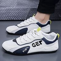 Men's Shoes Sneakers Espadrilles Light Soles Slip-on Sneakers Casual British Preppy Daily Office  Career Cycling Shoes Walking Shoes Leather Canvas Breathable Black White Gray Color Block Summer Lightinthebox - thumbnail