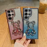 Phone Case For Samsung Galaxy S24 S24 Ultra Plus S23 Ultra Plus S23 S22 S22 Plus Ultra Back Cover Bling Glitter Shiny Shockproof Bear TPU Lightinthebox