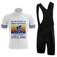 21Grams Men's Short Sleeve Cycling Jersey with Bib Shorts Summer Spandex White Bike Quick Dry Moisture Wicking Sports Graphic Mountain Bike MTB Road Bike Cycling Clothing Apparel  Stretchy Lightinthebox - thumbnail