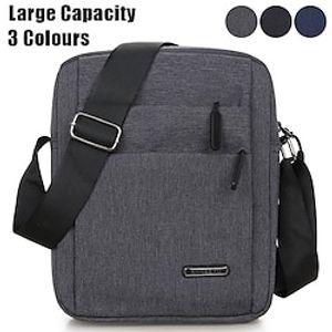 Men's Crossbody Bag Shoulder Bag Satchel Canvas Outdoor Shopping Daily Zipper Large Capacity Lightweight Durable Solid Color Black Blue Grey Lightinthebox