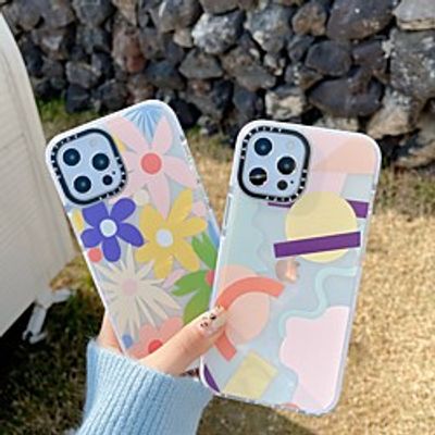 Phone Case For Apple Back Cover iPhone 12 Pro Max 11 SE 2020 X XR XS Max 8 7 Shockproof Dustproof Geometric Pattern Flower TPU miniinthebox