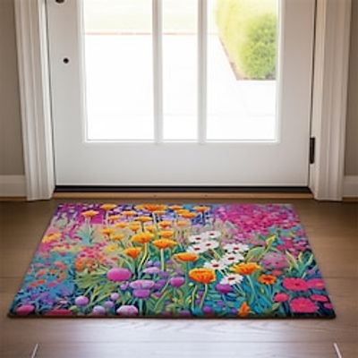 Colorful Flowers Doormat Non-Slip Oil Proof Rug Indoor Outdoor Mat Bedroom Decor Bathroom Mat Entrance Rug Door Mat Lightinthebox